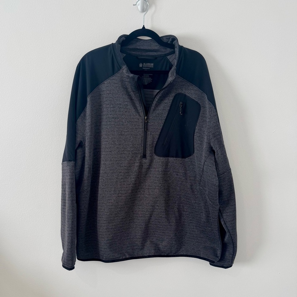 Alaskan Hardgear Men’s 1/4 Zip Performance Pullover Gray Black 2XL